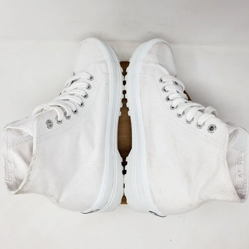 Superga Platform‎ Shoes Womens 8 White Canvas High Chunky Lug Sole Sneaker